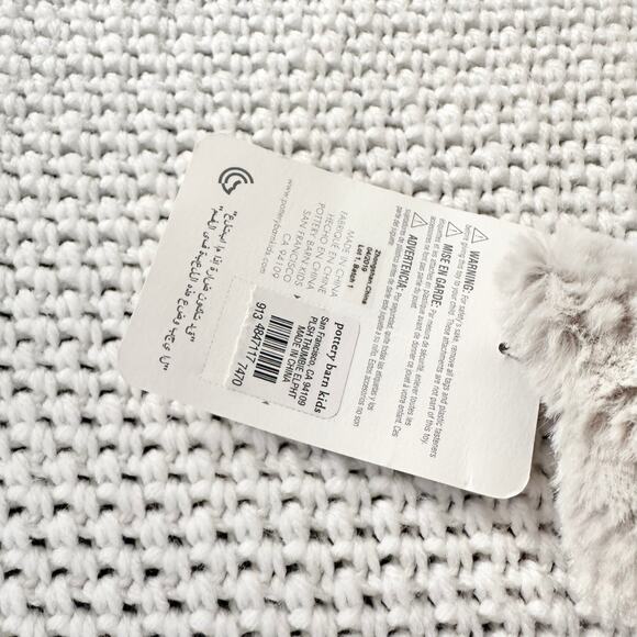 Pottery Barn Kids Light Grey Elephant Thumbie Baby Blanket Lovey Soft Toys NWT - Picture 5 of 9